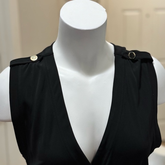 Banana Republic Black Faux Wrap Dress Size Large NWT Brand New - Picture 2 of 7